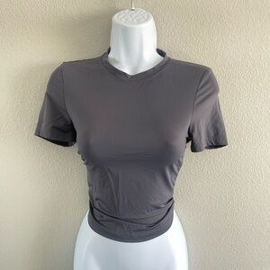 Dark Gray Shein Bae Form-Fitting Top - Size Medium